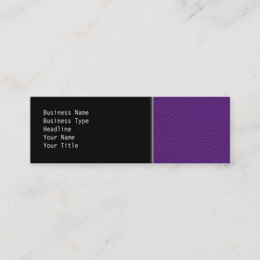 Afbeelding Paars leder. Mini Visitekaartje (Voorkant)