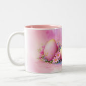 afbeelding paaseieren gemaakt in waterverf stijl tweekleurige koffiemok (Links)