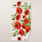 Afbeelding papaverbloemen badhanddoek (Badhanddoek)