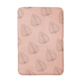 Afbeelding peach met zwart lefpatroon badmat (Voorkant Verticaal)