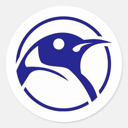 Afbeelding Penguin linux Ronde Sticker (Voorkant)