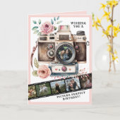 Afbeelding Perfect | camera verjaardagsfoto Kaart (Gele Bloem)