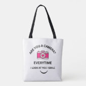 Afbeelding Perfect Love Roze Camera Ontwerp Schoud Tote Bag (Achterkant)