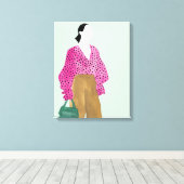 Afbeelding permanente Mode - Polka Dot Top Canvas Afdruk (Insitu (Houten vloer))