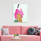 Afbeelding permanente Mode - Polka Dot Top Canvas Afdruk (Insitu (Woonkamer))