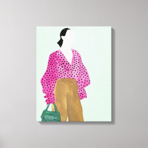 Afbeelding permanente Mode - Polka Dot Top Canvas Afdruk
