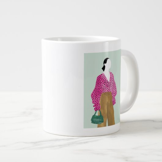 Afbeelding permanente Mode - Polka Dot Top Grote Koffiekop (Voorkant rechts)