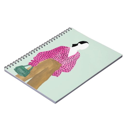 Afbeelding permanente Mode - Polka Dot Top Notitieboek (Linkerzijde)