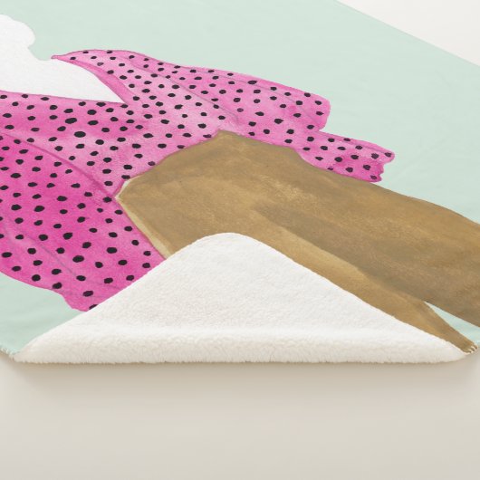 Afbeelding permanente Mode - Polka Dot Top Sherpa Deken (3/4)