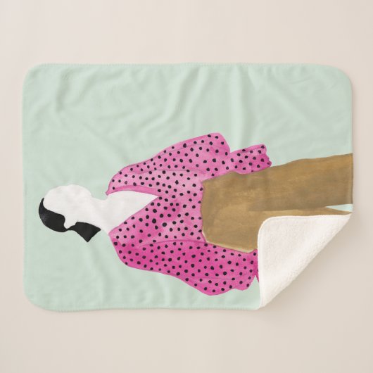 Afbeelding permanente Mode - Polka Dot Top Sherpa Deken (Voorkant (horizontaal))