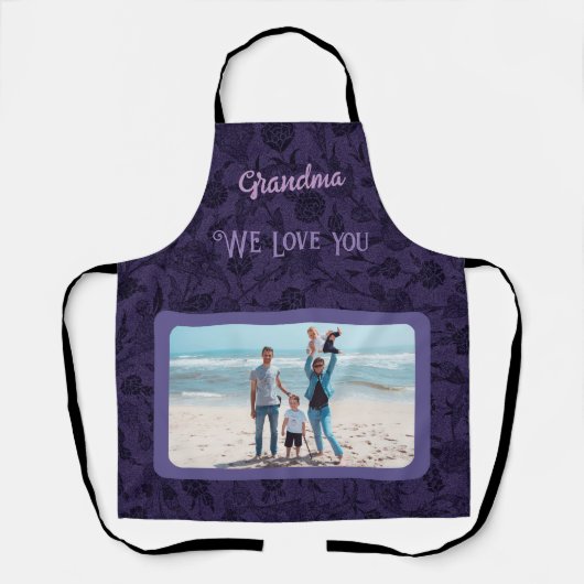 Afbeelding persoonlijke foto Tekst Grootma Gift Vi Schort (Voorkant)