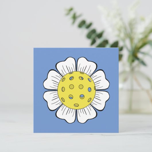Afbeelding Pickleball Flower Blank Notecards Bedankkaart (Staand voorkant)