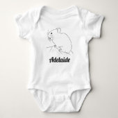 Afbeelding: Pika Drawn on Rock Baby's Name Romper (Voorkant)