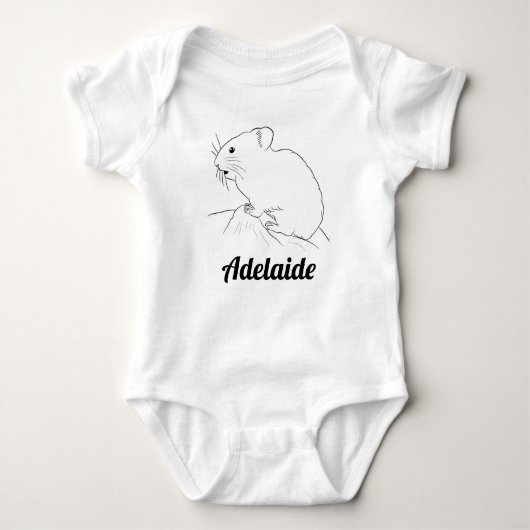 Afbeelding: Pika Drawn on Rock Baby's Name Romper (Voorkant)