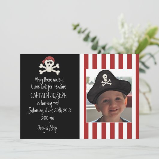 Afbeelding Pirate Birthday Uitnodiging (Staand voorkant)