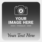 Afbeelding plus tekst vierkante sticker (Voorkant)