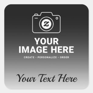 Afbeelding plus tekst vierkante sticker