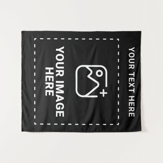 Afbeelding plus tekst wandkleed (Voorkant (horizontaal))
