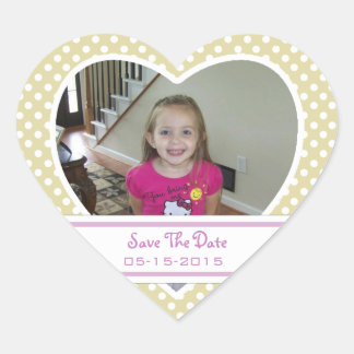Afbeelding: Polka-dot Heart: Sla de datum Stickers