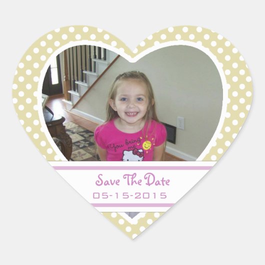 Afbeelding: Polka-dot Heart: Sla de datum Stickers (Voorkant)
