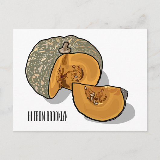 Afbeelding pompoencartoon briefkaart (Voorkant)