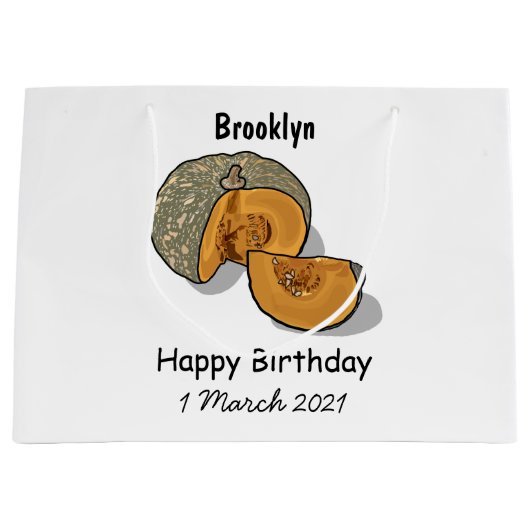 Afbeelding pompoencartoon groot cadeauzakje (Voorkant)