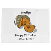 Afbeelding pompoencartoon groot cadeauzakje (Achterkant)