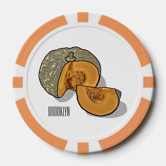 Afbeelding pompoencartoon poker chips (Voorkant)