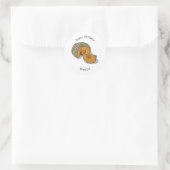 Afbeelding pompoencartoon ronde sticker (Tas)