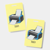 Afbeelding printercartoon badge (Voor- en achterkant)