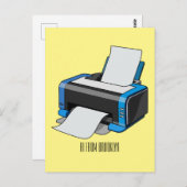 Afbeelding printercartoon briefkaart (Voorkant / Achterkant)