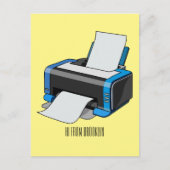 Afbeelding printercartoon briefkaart (Voorkant)