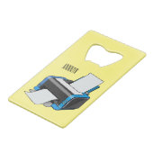 Afbeelding printercartoon creditkaart flessenopener (Voorkant Gekanteld)