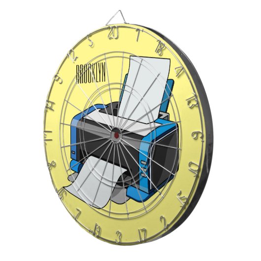 Afbeelding printercartoon dartbord (Voorkant Rechts)