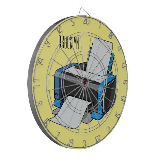 Afbeelding printercartoon dartbord (Voorkant Links)