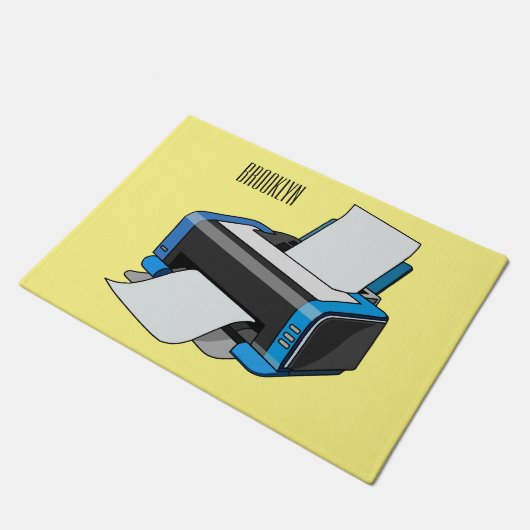 Afbeelding printercartoon deurmat (Schuin)