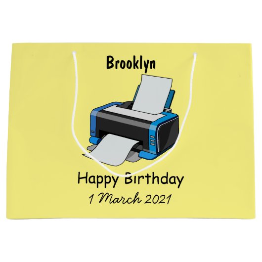 Afbeelding printercartoon groot cadeauzakje (Voorkant)