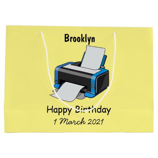 Afbeelding printercartoon groot cadeauzakje (Achterkant)