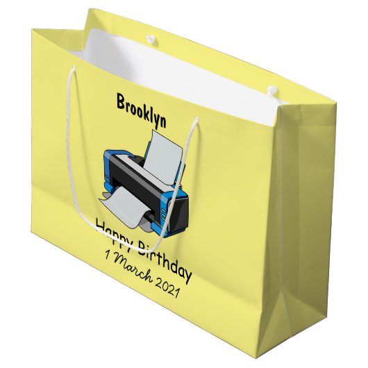 Afbeelding printercartoon groot cadeauzakje (Voorkant Gekanteld)