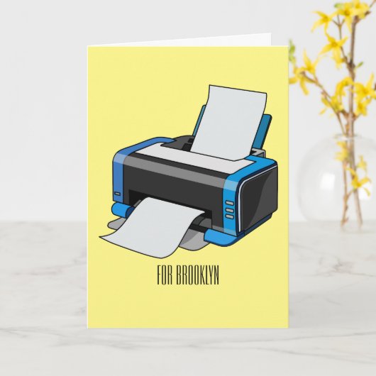 Afbeelding printercartoon kaart (Gele Bloem)