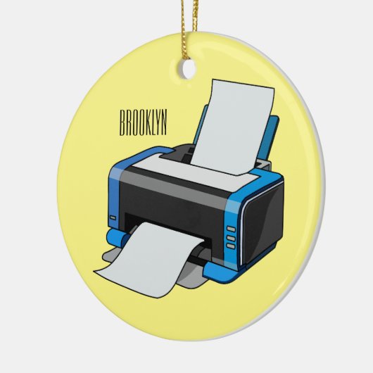 Afbeelding printercartoon keramisch ornament (Links)