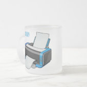 Afbeelding printercartoon matglas koffiemok (Voorkant links)