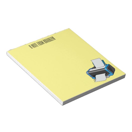 Afbeelding printercartoon notitieblok (Schuin)