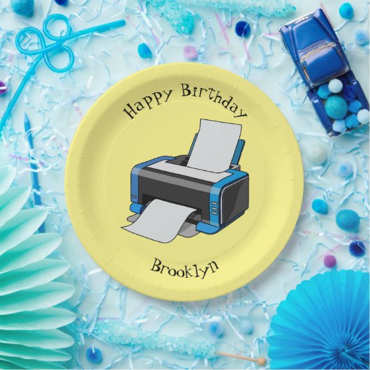 Afbeelding printercartoon papieren bordje (Feest)