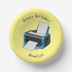 Afbeelding printercartoon papieren kommen