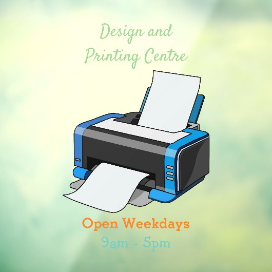 Afbeelding printercartoon raamsticker (Vel 3)