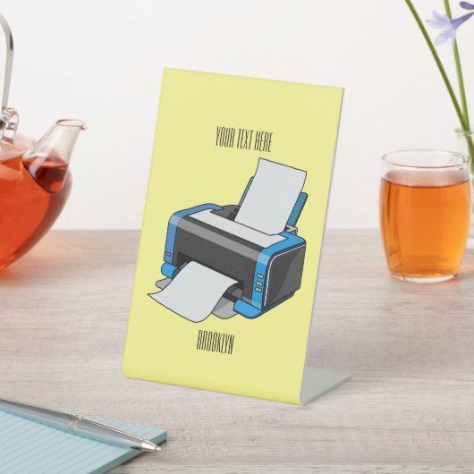 Afbeelding printercartoon reclamebord met voetstuk (Insitu)