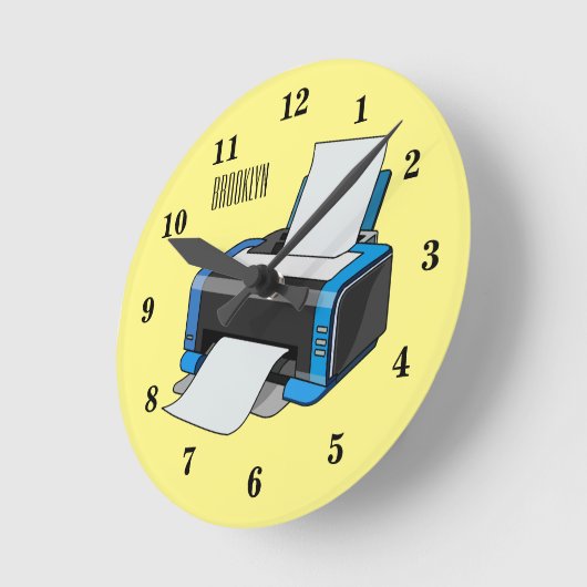 Afbeelding printercartoon ronde klok (Hoek)