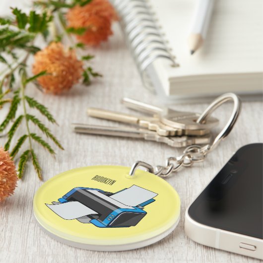 Afbeelding printercartoon sleutelhanger (Voorkant Rechts)