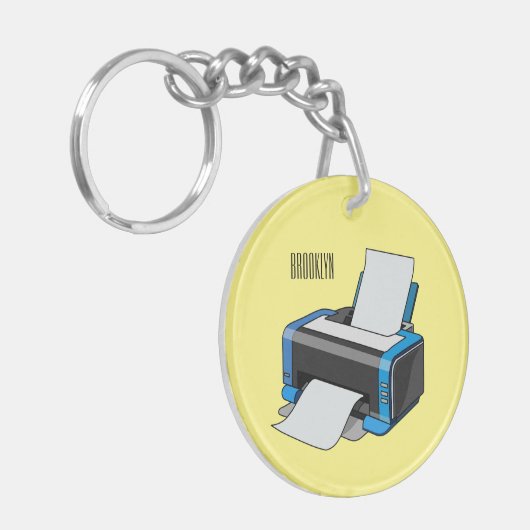 Afbeelding printercartoon sleutelhanger (Voorkant Links)